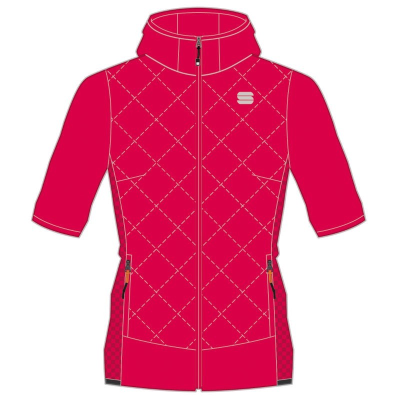 Veste d'échauffement femme Sportful Rythmo W Puffy framboise